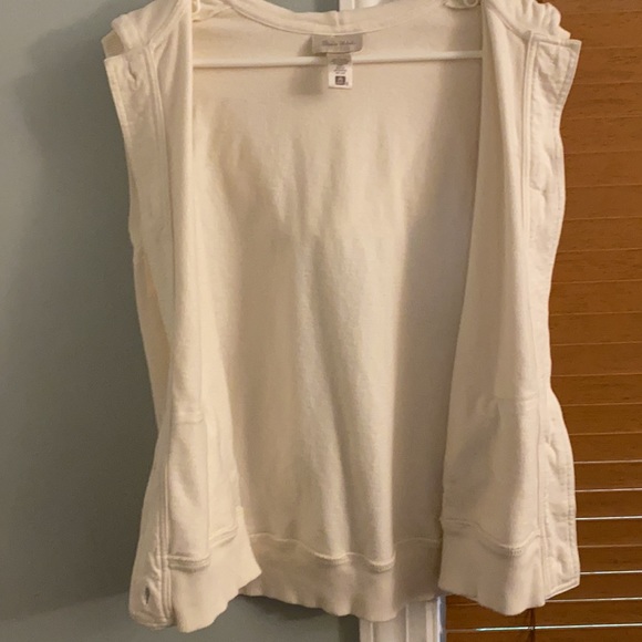 Tops Cream Hooded Vest Poshmark